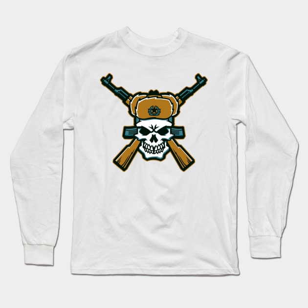 Ak 47 Skull Long Sleeve T-Shirt by Aim For The Face